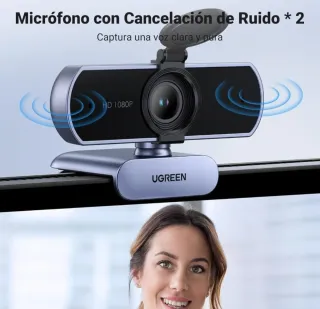 Webcam UGREEN Full HD 1080P 30Fps 2 Micrófonos
