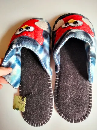 Pantofole gufetto in pile e feltro