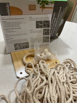 Set Macramé Colgante Maceta Crelando