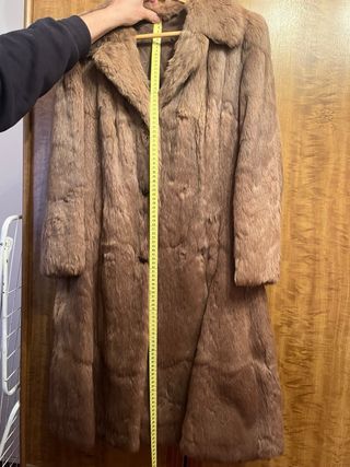 Abrigo piel zorro vintage marrón