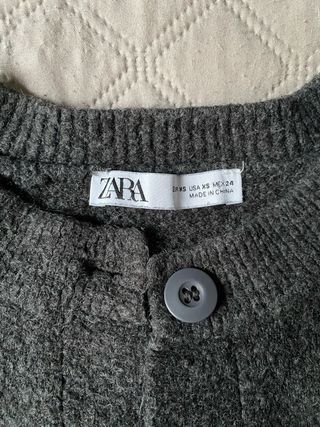 Cardigan Zara Mujer Gris