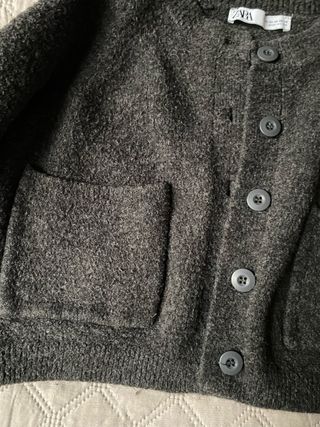 Cardigan Zara Mujer Gris