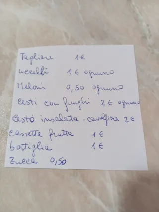 Miniatura per presepe: frutta, verdura, animali