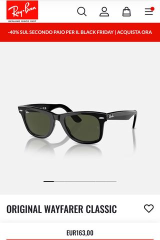 Occhiali da sole Ray-Ban Wayfarer neri