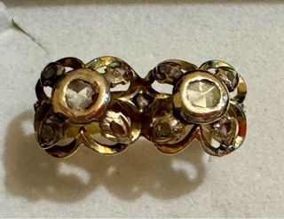 Sortija antigua oro 18 ktes. Con diamantes