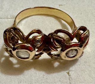 Sortija antigua oro 18 ktes. Con diamantes