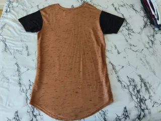 Camiseta SikSilk Marrón Jaspeado Mangas Negras