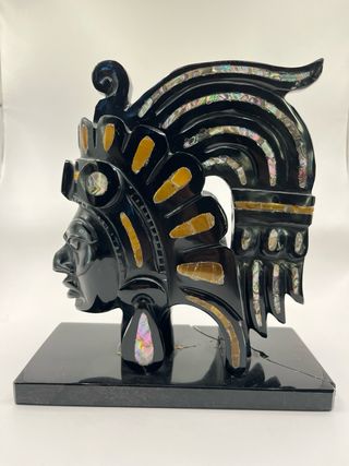 Figura Decorativa Arte Maya Negra