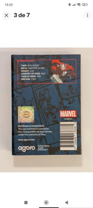 Moneda Plata Thor 2 oz Agoro 2025