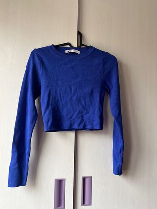Jersey fino azul eléctrico Zara Talla S