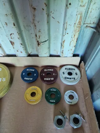 Set discos Eleiko,y barra xf 15kg negociables