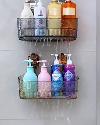 Estante transparente ventosa organizador baño