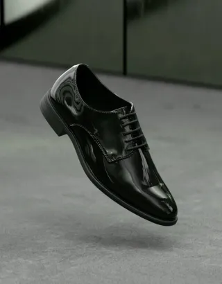 Scarpe eleganti uomo nere lucide