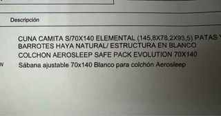 Cama 70x140 marca Ros modelo elemental