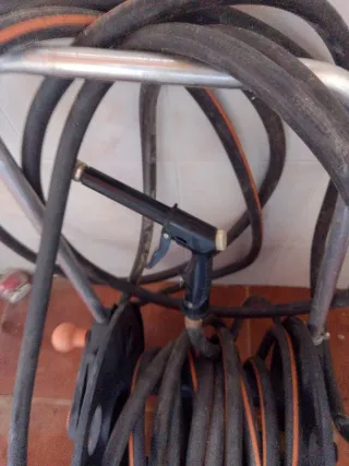 Carrete Manguera Jardín Negro Naranja