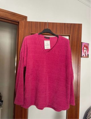 Jersey cuello pico de terciopelo