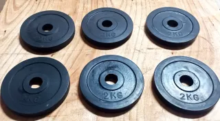 6 dischi ghisa 2kg rivestiti gomma