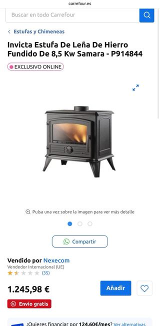 Estufa de leña Invicta Samara Hierro Fundido