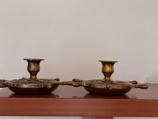 Palmatorias de bronce, juego de 2