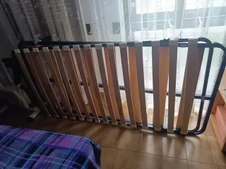Somier metálico con lamas de madera