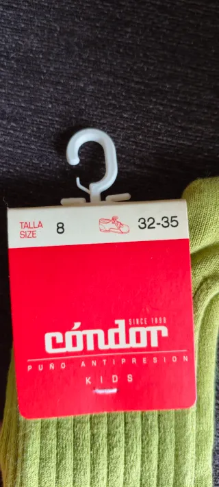 Calcetines altos Condor niño T.32-35 verde