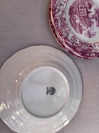 6 Platos Llanos La Cartuja Rosa