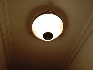 2 Lámparas Vintage Metal y Cristal