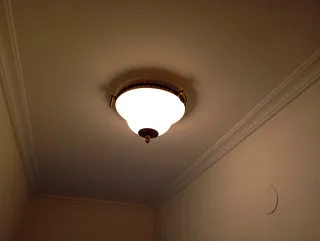 2 Lámparas Vintage Metal y Cristal