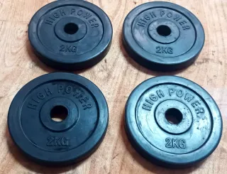 4 dischi ghisa 2kg rivestiti gomma