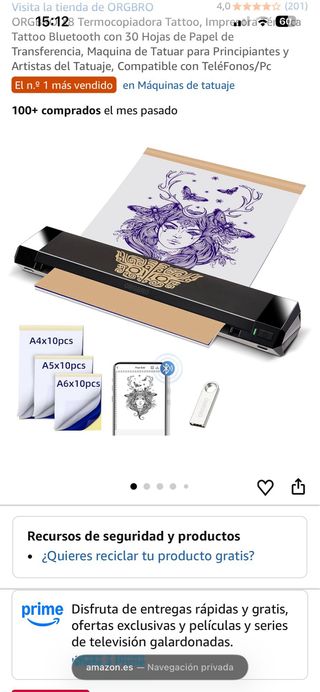 Impresora Tatuaje ORGBRO X8 Sin Abrir .