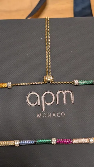 APM Monaco Collana Arcobaleno Pavé Oro
