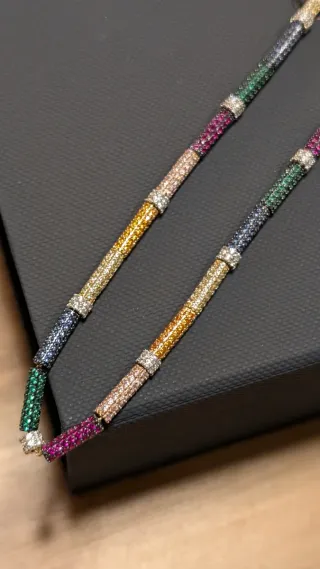 APM Monaco Collana Arcobaleno Pavé Oro