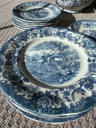 Vajilla La Cartuja Ceilan Azul Porcelana