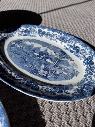 Vajilla La Cartuja Ceilan Azul Porcelana