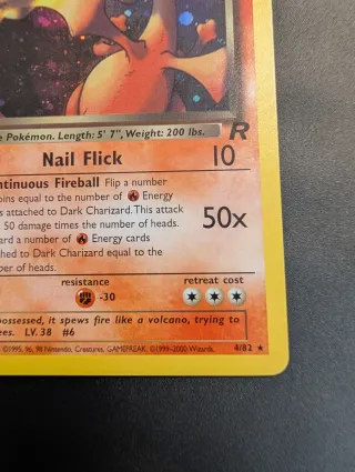 Carta Pokémon Dark Charizard Holo 1 Edizione - Fan
