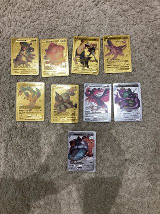 Cartas Pokémon V Doradas y Plateadas