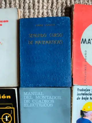 lote libros antiguos de matemáticas y electricidad