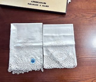 6 Asciugamani Ricamati a Mano Lino Chiacchierino