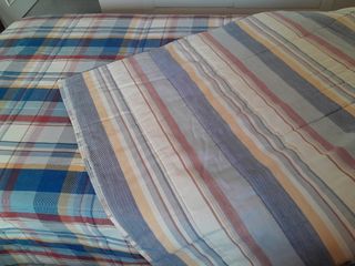 Edredón reversible cuadros 90x190