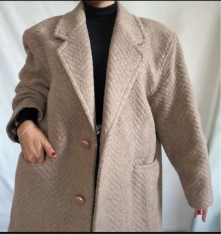 Cappotto lana vintage spinato tg. L