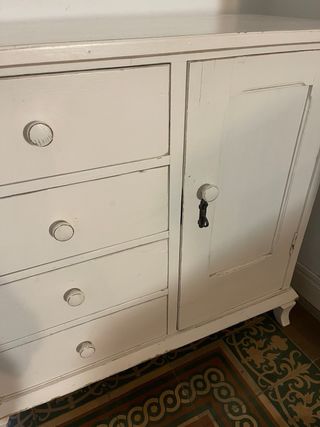 Aparador vintage blanco madera / mueble bebe