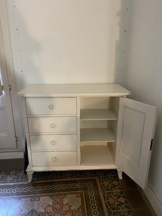 Aparador vintage blanco madera / mueble bebe