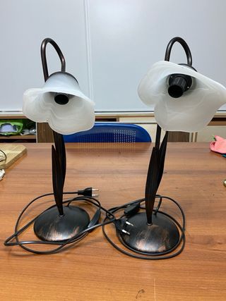 Lámparas de mesa metal y cristal