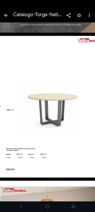 Mesa redonda blanca 110cm
