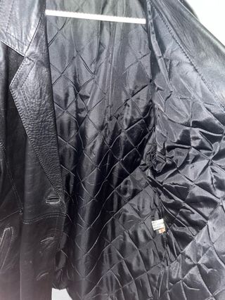 Abrigo de cuero acolchado L