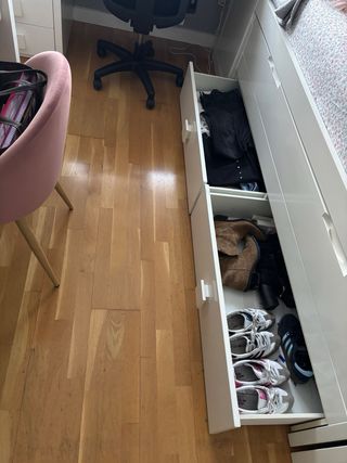 Cama nido DM + escritorio + cajonera y estanteria