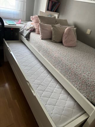 Cama nido DM + escritorio + cajonera y estanteria