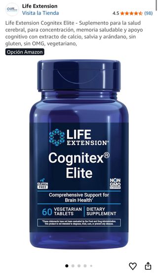 Life Extension Cognitex Elite 60 Veggie Tablets