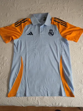 Polo Real Madrid Adidas Azul Naranja Talla S