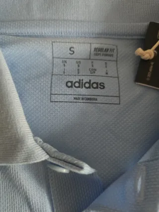 Polo Real Madrid Adidas Azul Naranja Talla S